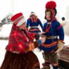 Vestimenta a nen, suecia, aurores boreals