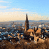 Panoràmica de la ciutat de Freiburg, a la Selva Negra i Alsàcia